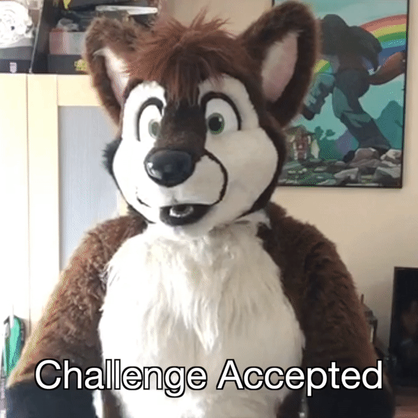 Felix the fox signed in American Sign Language for "Challenge accepted"